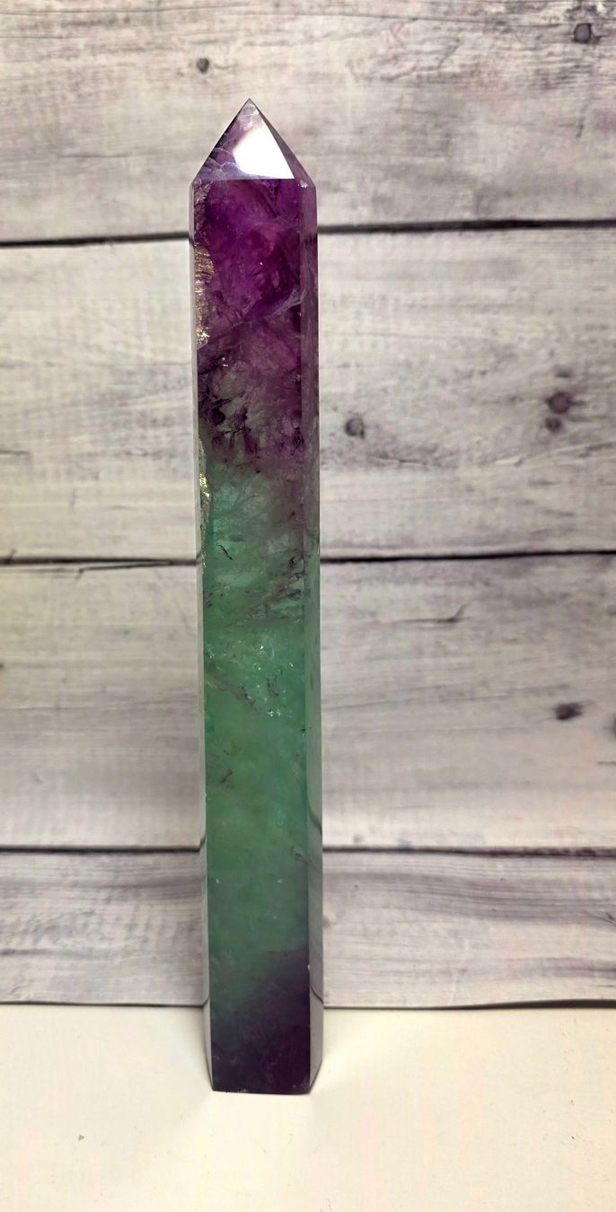 Mineralien & Heilsteine: Wassermelonen Fluorit Obelisk 815g – Neu und originalverpackt aus Matzingen von Shay_Crystalz 3