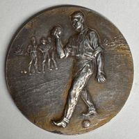 Antike Medaille, Kugelwerfen, seltenes Sammlerstueck