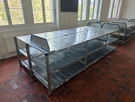 Metallregal bzw. Lagerregal 370x161cm H: 93cm ab 1.-