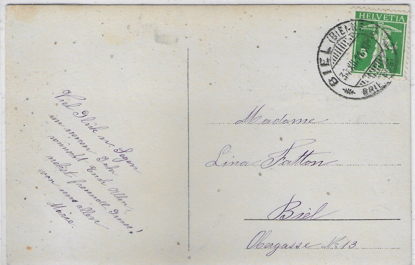 Cartoline postali: Haus in Biel Bienne - animee – Usato da Ettingen venduto da Kartenplanet 1