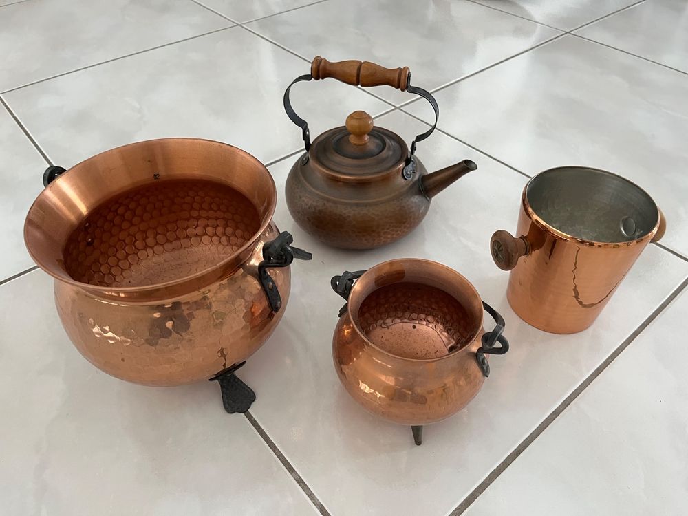 Kupfer Teekanne, Kessel und Eiswürfel-Behälter 5
