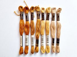 Anchor Vintage Palette Goldglanz – 8 x Mouliné Baumwolle