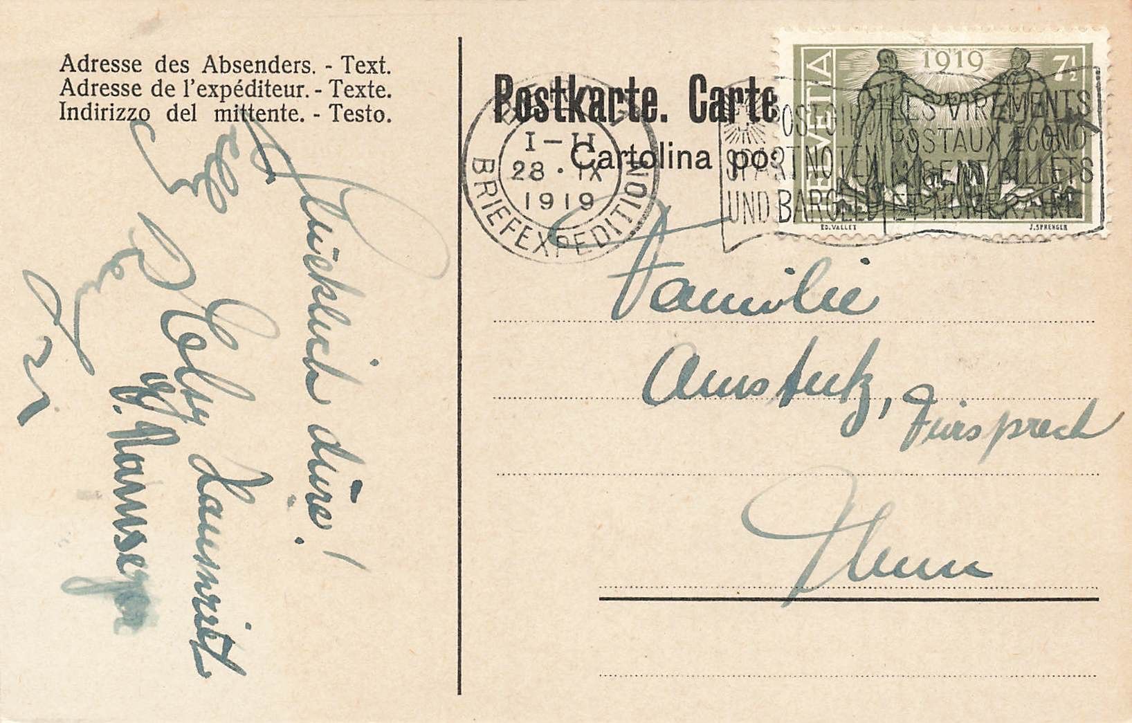 Cartes postales: Mulvs 1919 – D'occasion à Biasca par Blenio71 1