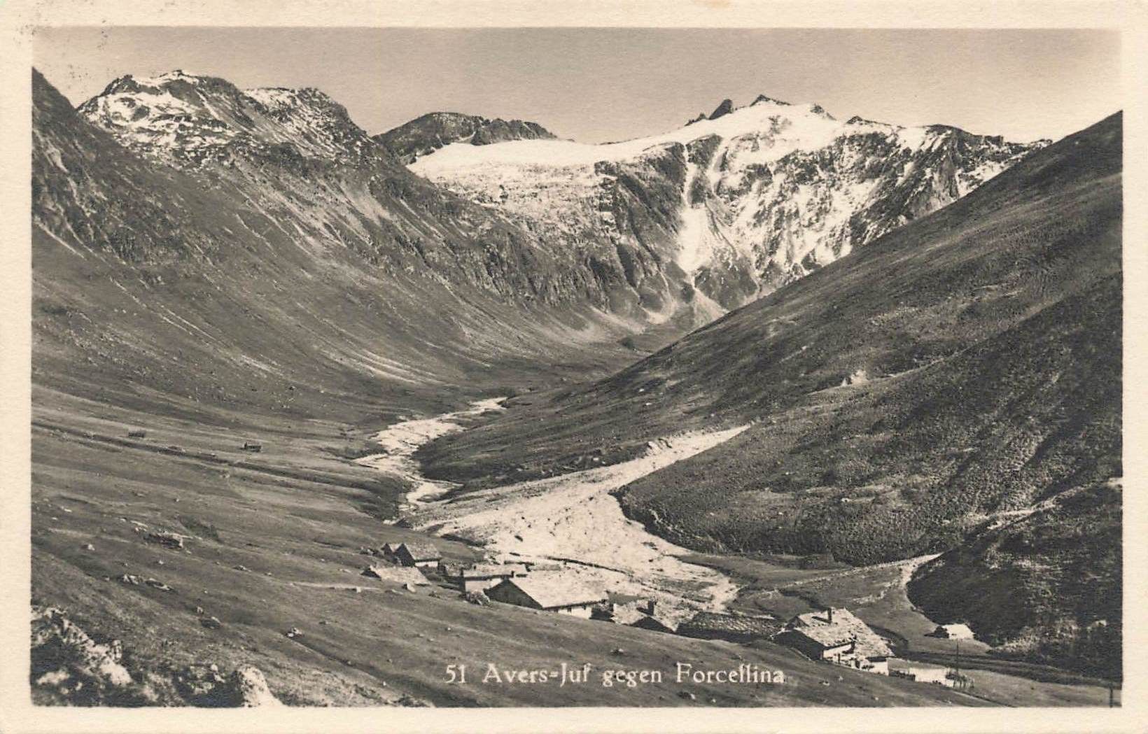 Cartoline postali: Avers juf gegen forcellina – Usato da Biasca venduto da Blenio71