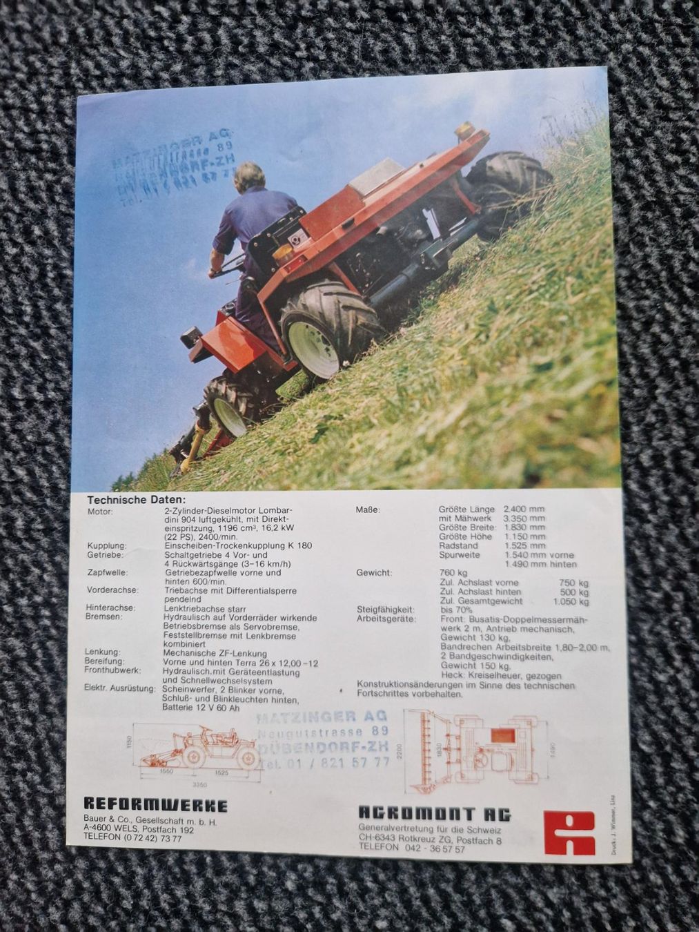 Reform Trattori: Original Prospekt Reform Metrac 2002 Traktor – Usato da Dürnten venduto da Bachtel84 2