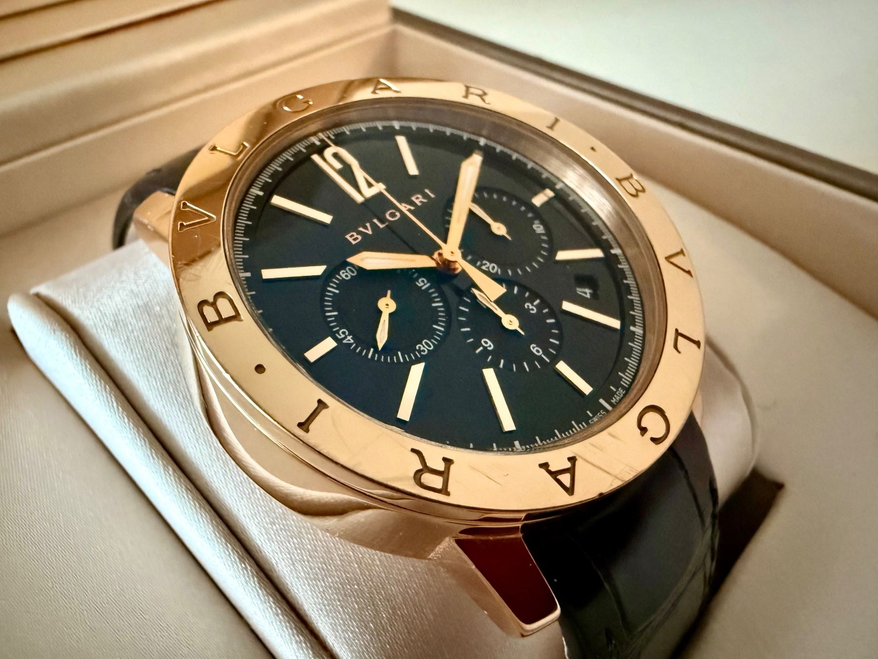 Bulgari Orologi: BULGARI Velocissimo Pink Gold Automatic Chronograph 36000vph – Nuovo (secondo la descrizione) da Le Mont-sur-Lausanne venduto da LycaGallery 2
