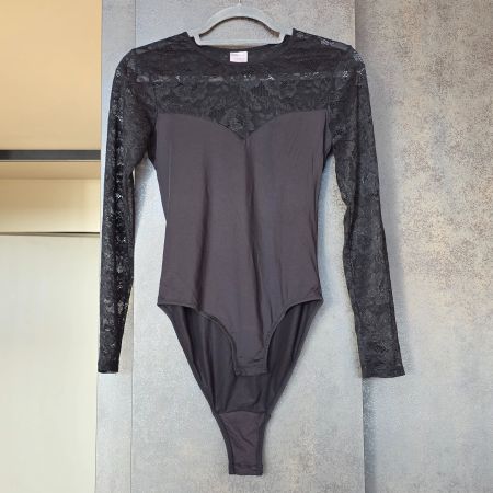 🐸 MADDISON SPITZEN BODY S SCHWARZ NEU