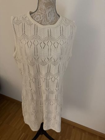 gestricktes Kleid, creme-weiss, Grösse XL