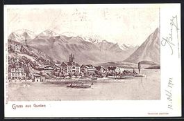 AK Gunten, Boote auf dem See, 1902