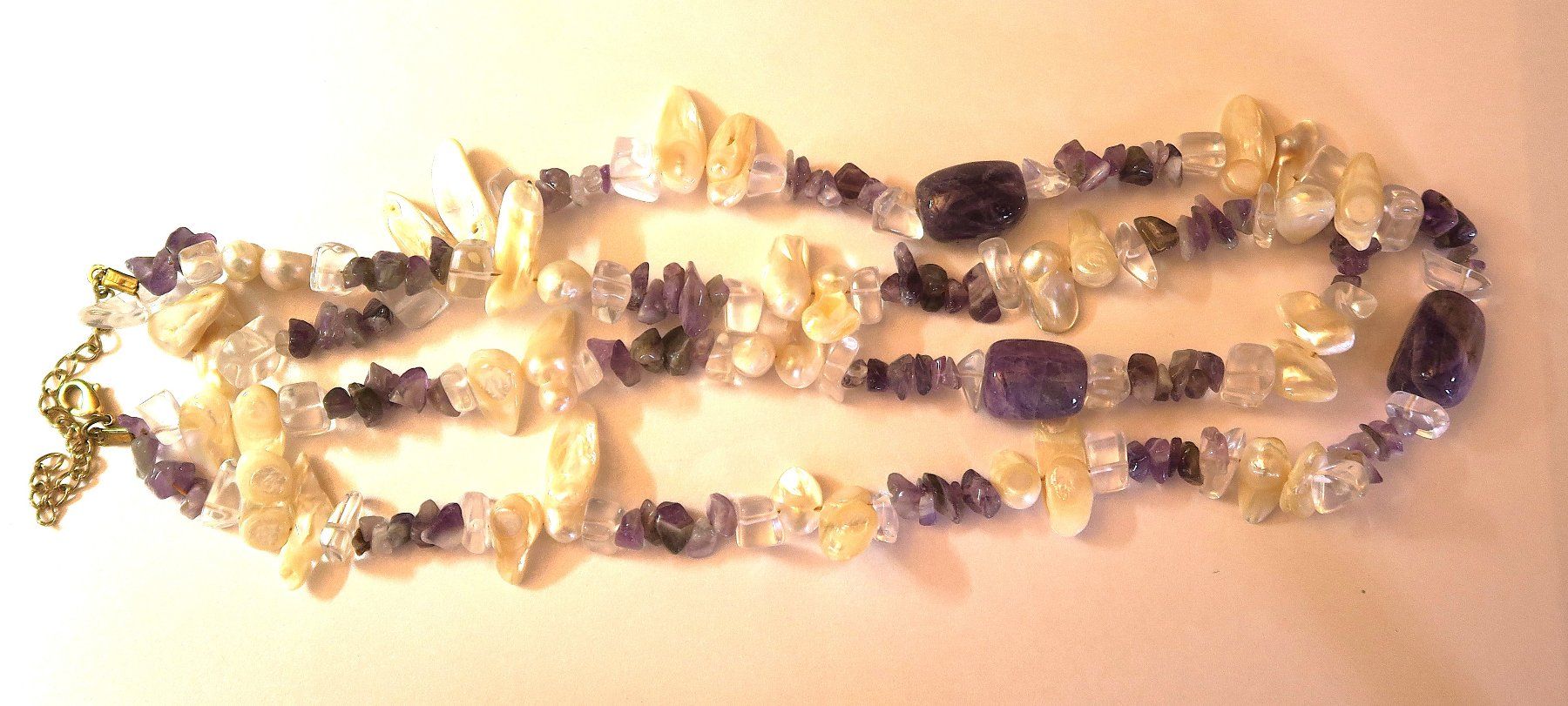 Catenine: Amethyst-Perlmutt Perlenkette, 2 Reihen – Usato da Brittnau venduto da marlenestone 1