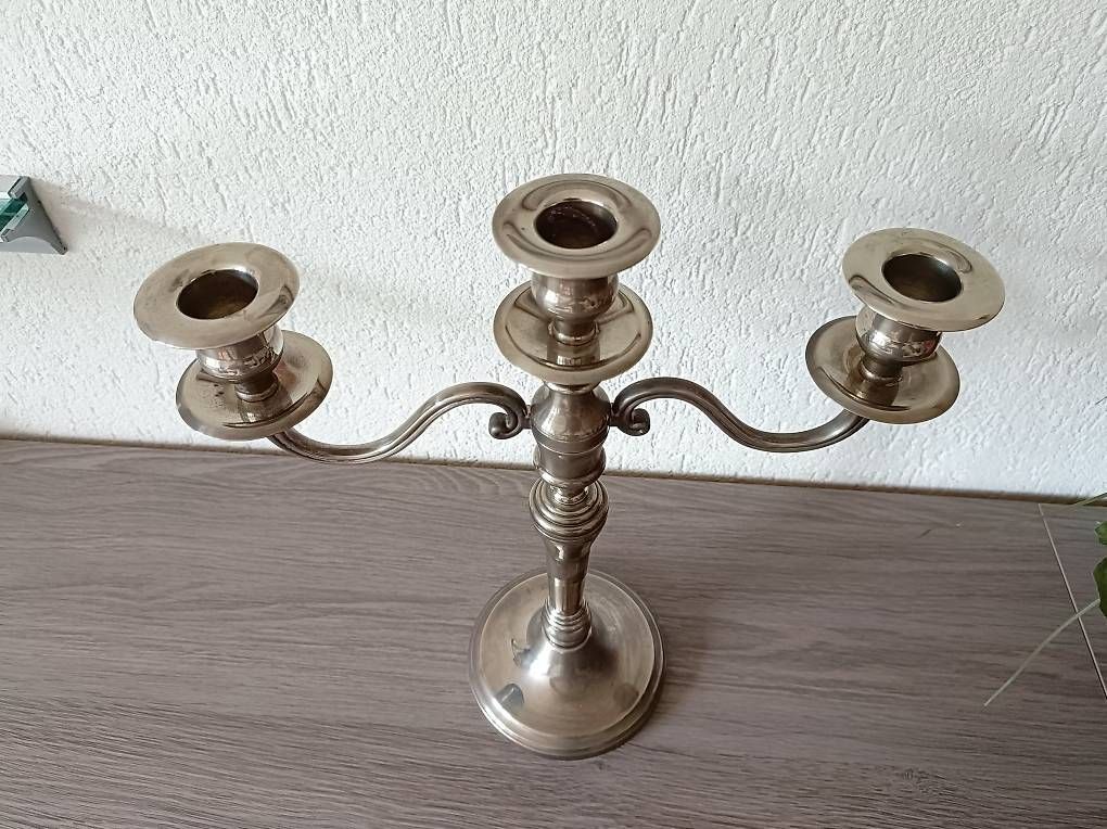 Portacandele: 3 Stk. Kerzenständer versilbert – Usato da Herznach venduto da koro02