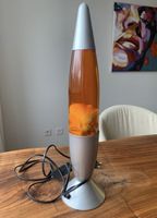 Lavalampe orange silber Fuss akzeptabler Zustand