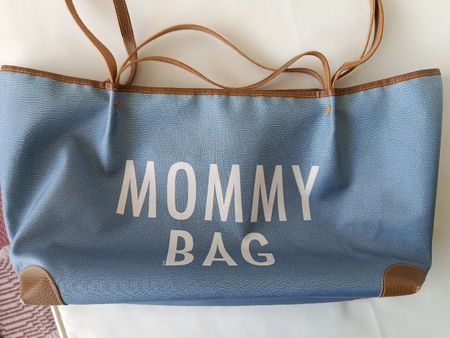 Borsa Mommy Bag blu con pochette interna coordinata