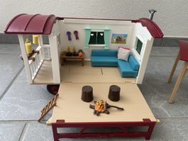 SCHLEICH - Wohnwagen mit Zubehör und Pferd guter Zustand