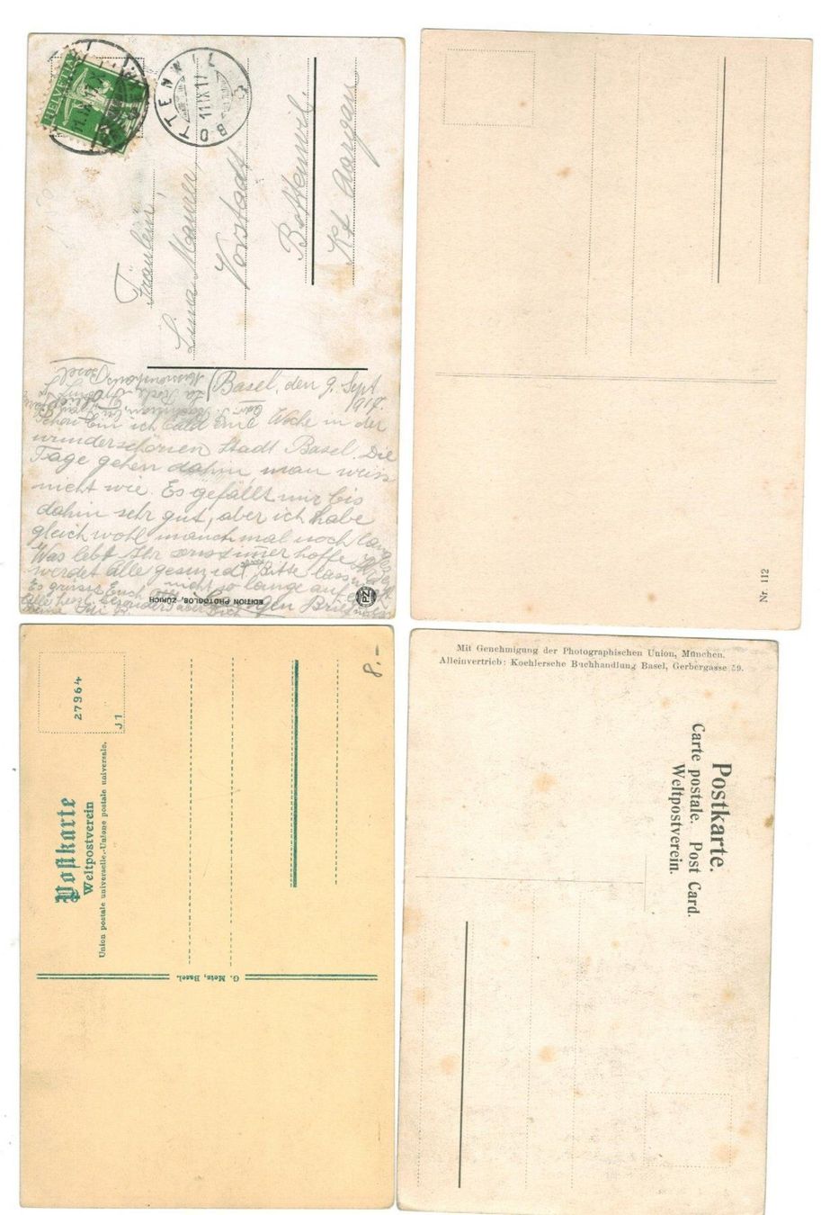 Ansichtskarten: 4 AK Basel – Gebraucht aus Zürich von Tolima194 1