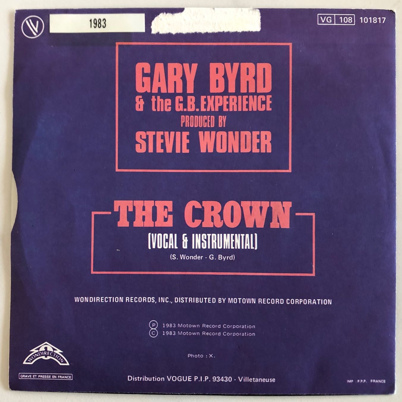 Dischi in vinile: GARY BYRD & THE G.B. EXPERIENCE - THE CROWN – Usato da Poliez-Pittet venduto da Newtown-Records 1