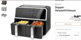 NEU + OVP Bono Heissluftfritteuse Dual Airfryer 2x 4.5L (9L)