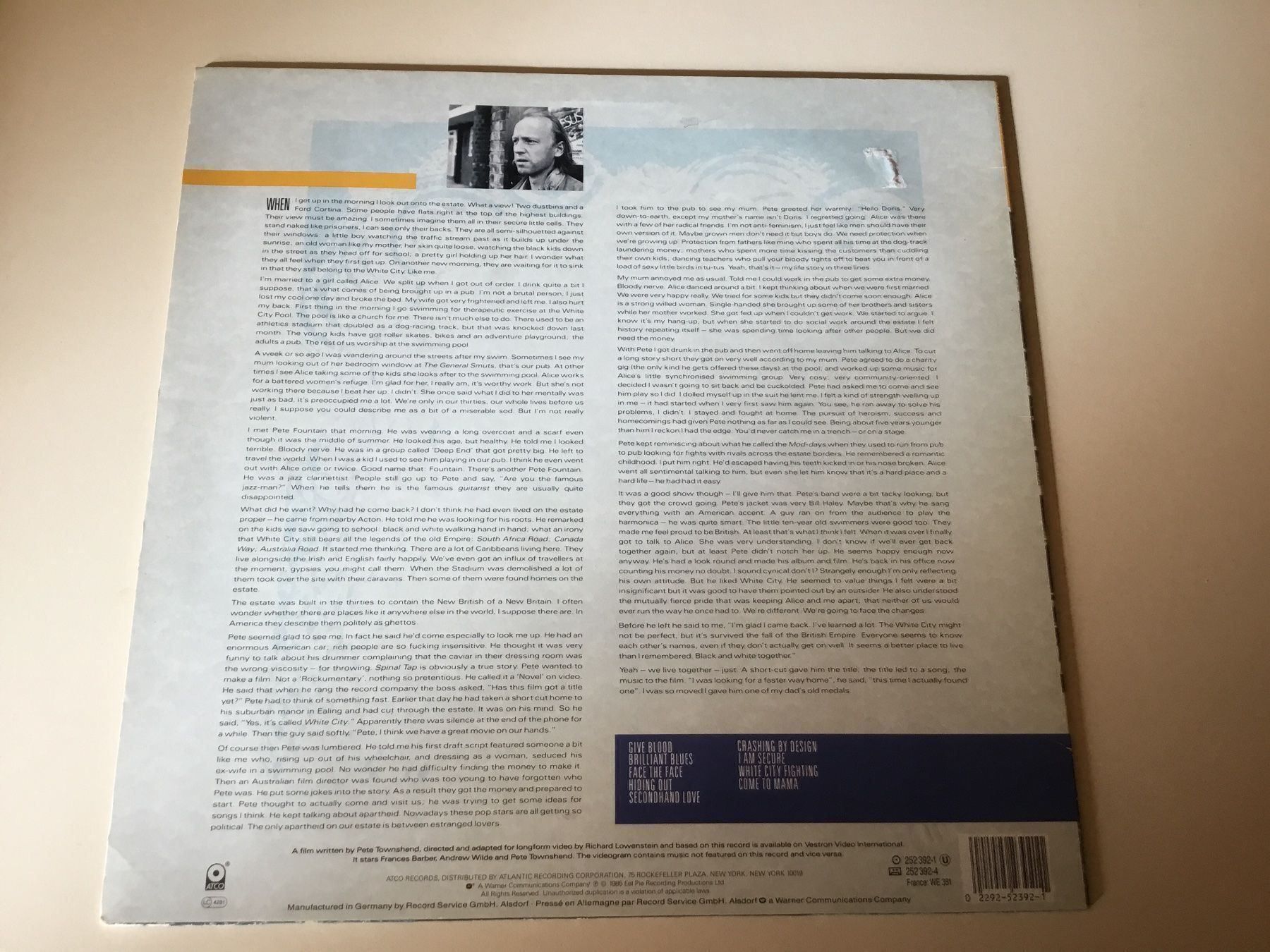 Dischi in vinile: Pete Townshend / White city – Usato da Kreuzlingen venduto da Schuggerman 1