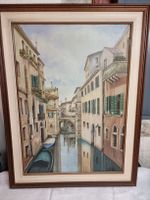 Gemälde Venedig, Öl auf Leinwand, signiert Silvestri