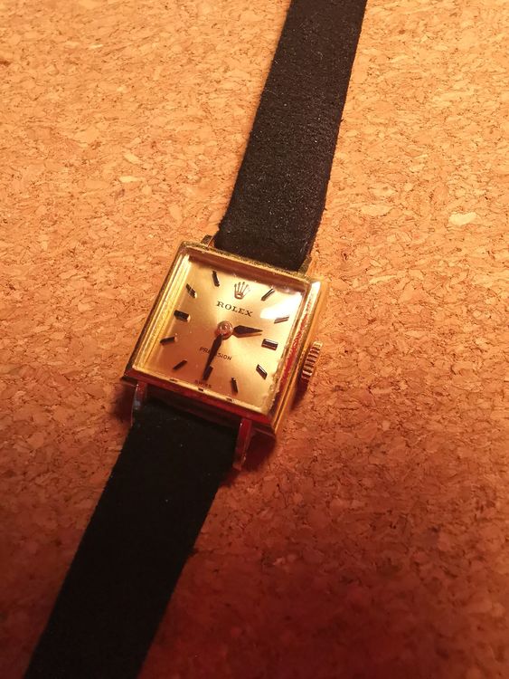 Montre Vintage Femme L'HOSTE Mécanique Manuelle - Boîtier Argenté, Cadran Beige, Cuir