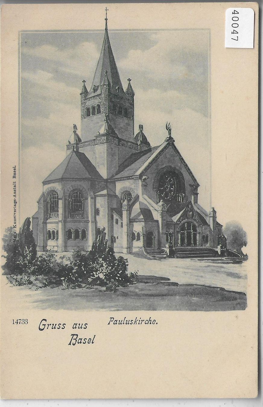 Cartoline postali: Gruss aus Basel - Pauluskirche – Usato da Ettingen venduto da Kartenplanet
