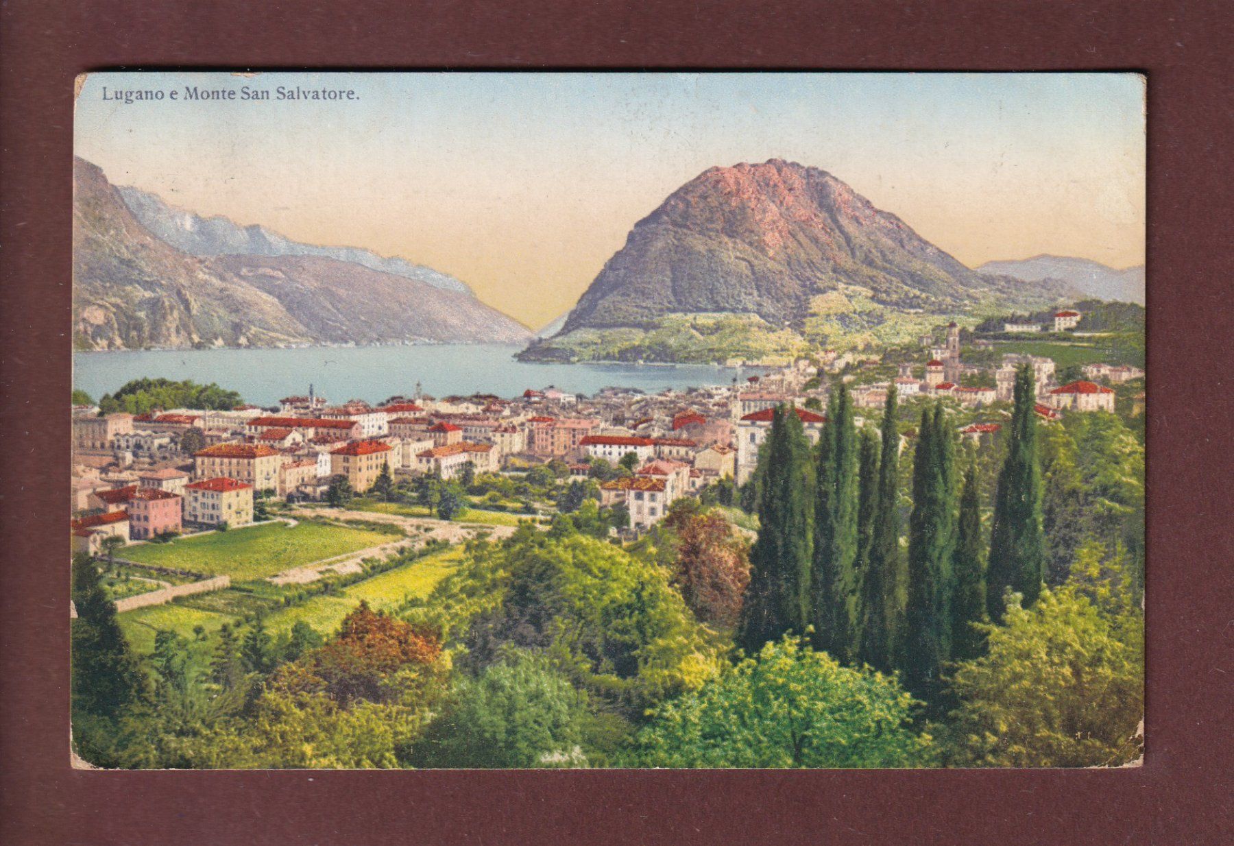 Cartoline postali: LUGANO e Monte San Salvatore - 1913 – Usato da Pully venduto da nicecards