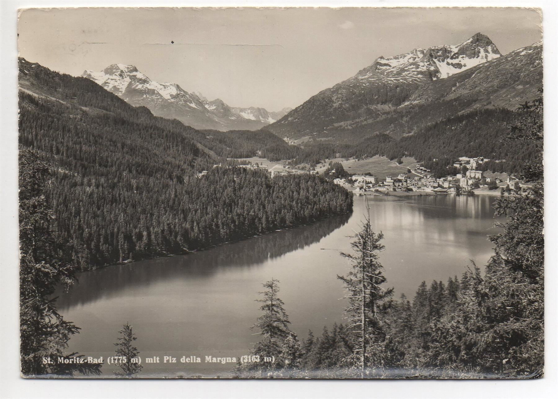 Ansichtskarten: ST. MORITZ-BAD mit Piz della Margna – Gebraucht aus Jona von philajona