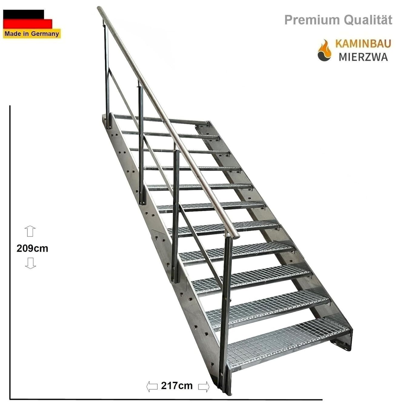 Altro: Stahltreppe 11 Stufen+Geländer 60x209cm – Nuovo e nell'imballaggio originale da Bottighofen venduto da zaap 1