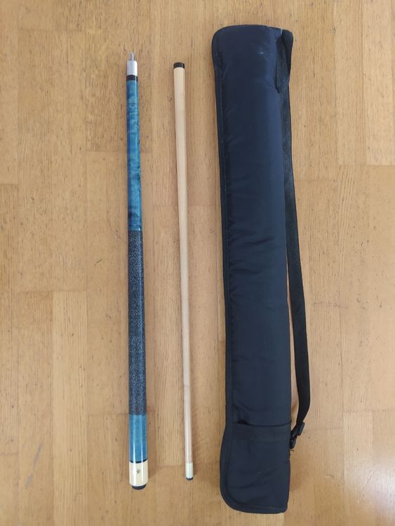 John West Billard Queue Komplettset – Mit Tasche, Kreide, Ersatzleder & Trimmer