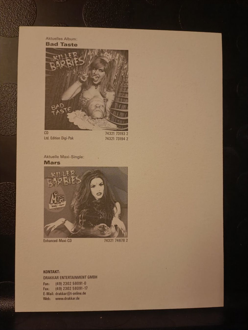 Autographes: The Killer Barbies - handsignierte Autogrammkarte – D'occasion à Menziken par Artographs 1