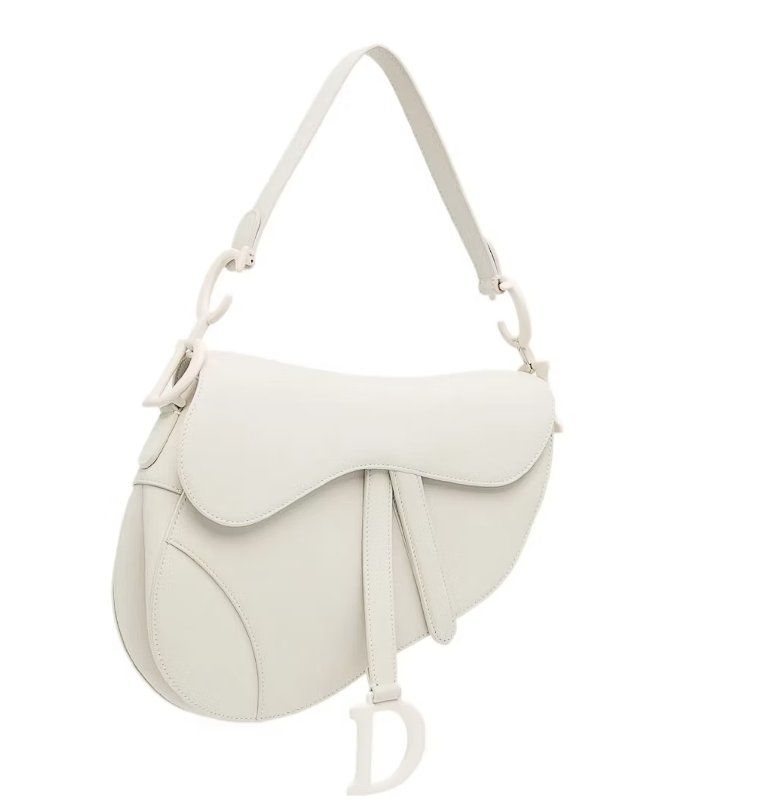 Dior Borse da donna: Christian Dior Saddle Bag White Matte – Usato da Zürich venduto da Liloubags