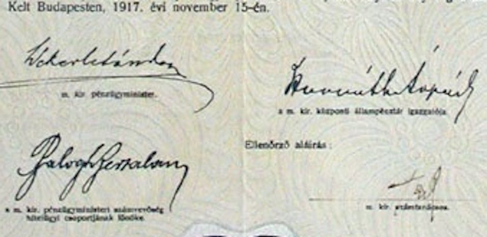 Documenti: 6% Königreich Ungarn, Budapest - 1917 – Usato da Solothurn venduto da Sgasche 1