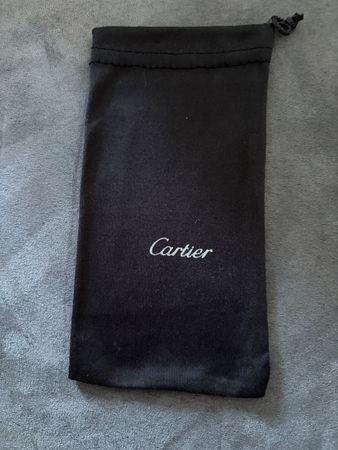 Cartier Pouch Black Small Fabric Drawstring New Condition