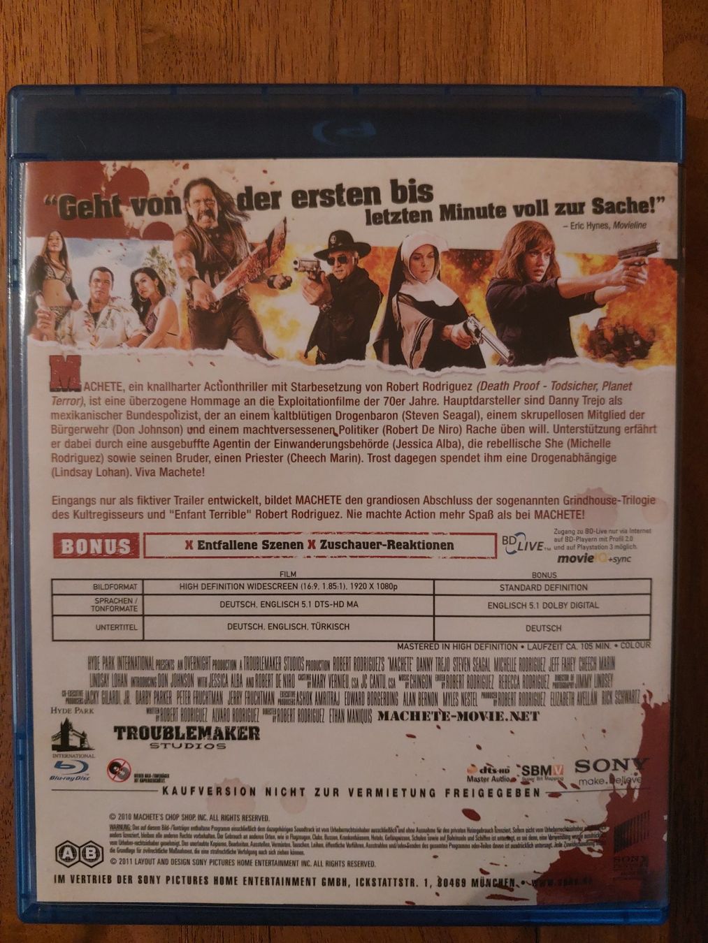 Tutti i DVDs: Blu Ray - Machete – Usato da Rheinfelden venduto da Onyx74 1