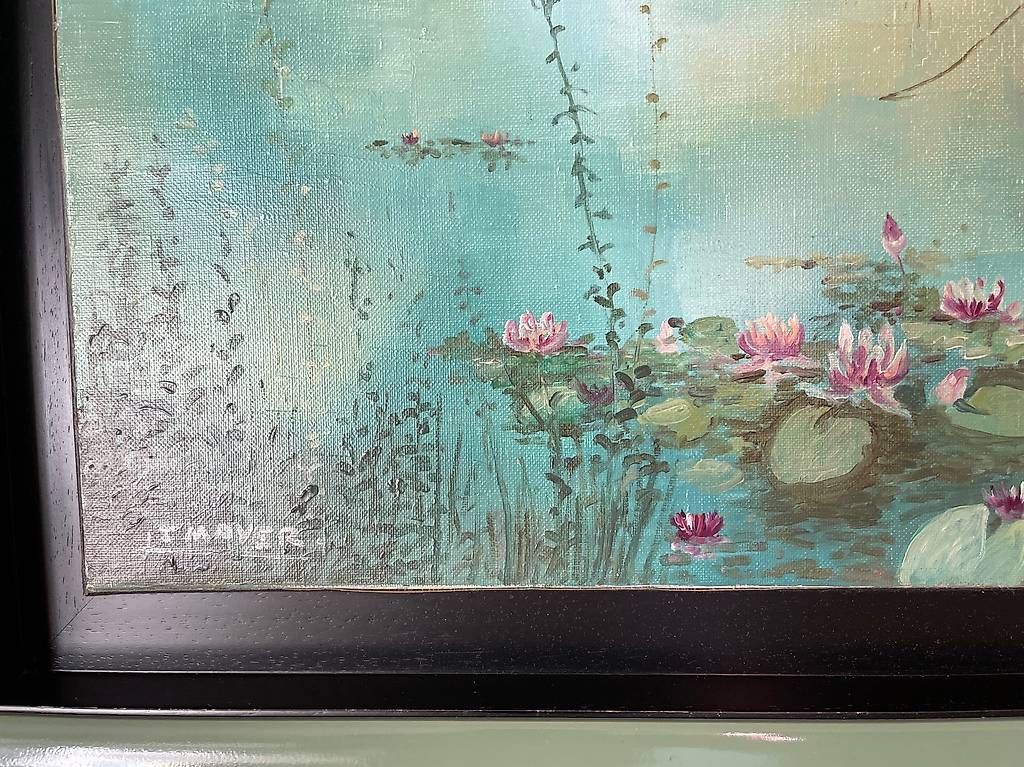 Dipinti: Peinture de lotus avec cadre – Usato da Meinier venduto da Alex.Ren 1