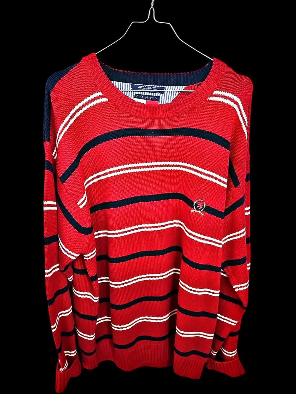 Tommy Hilfiger Maglioni & Felpe: Tommy Hilfiger Rot Gestreifter Baumwollpullover - Größe L – Usato da Zug venduto da vinokilo 1