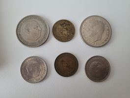 Spanien 1957-1983 6 Münzen