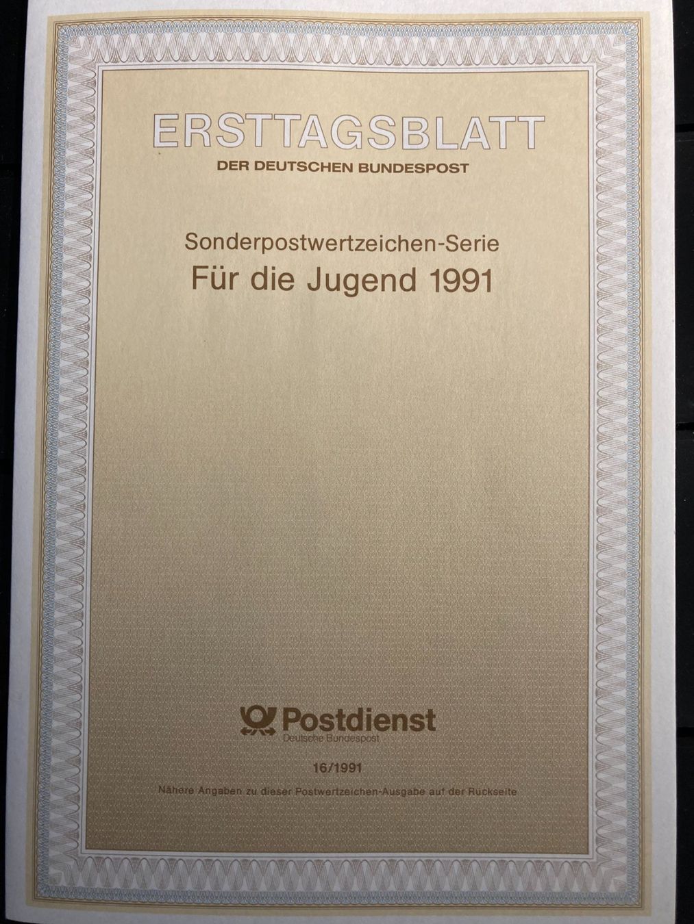 Tutti i francobolli: BRD 1991 Ersttagsblatt Jugend Schmetterlinge – Usato da Liestal venduto da schnueps 2