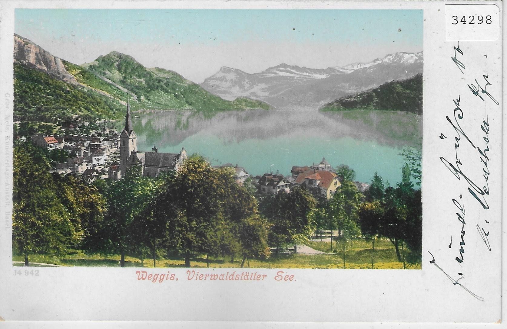 Cartoline postali: Weggis - Generalansicht - Litho – Usato da Ettingen venduto da Kartenplanet