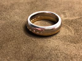 Damenring mit Diamanten aus 18 Karat bicolor Gold Au 750
