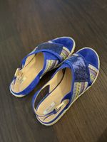 Geox Sandalen blau Grösse 37 mit Pailletten und Stickerei