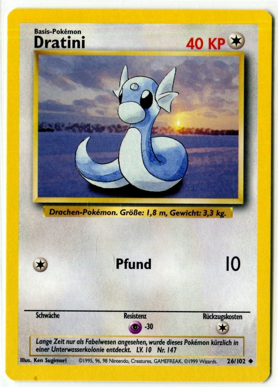 Pokémon Carte collezionabili: Dratini Basis Set 26/102 Deutsch – Nuovo (secondo la descrizione) da Dornach venduto da Deco89