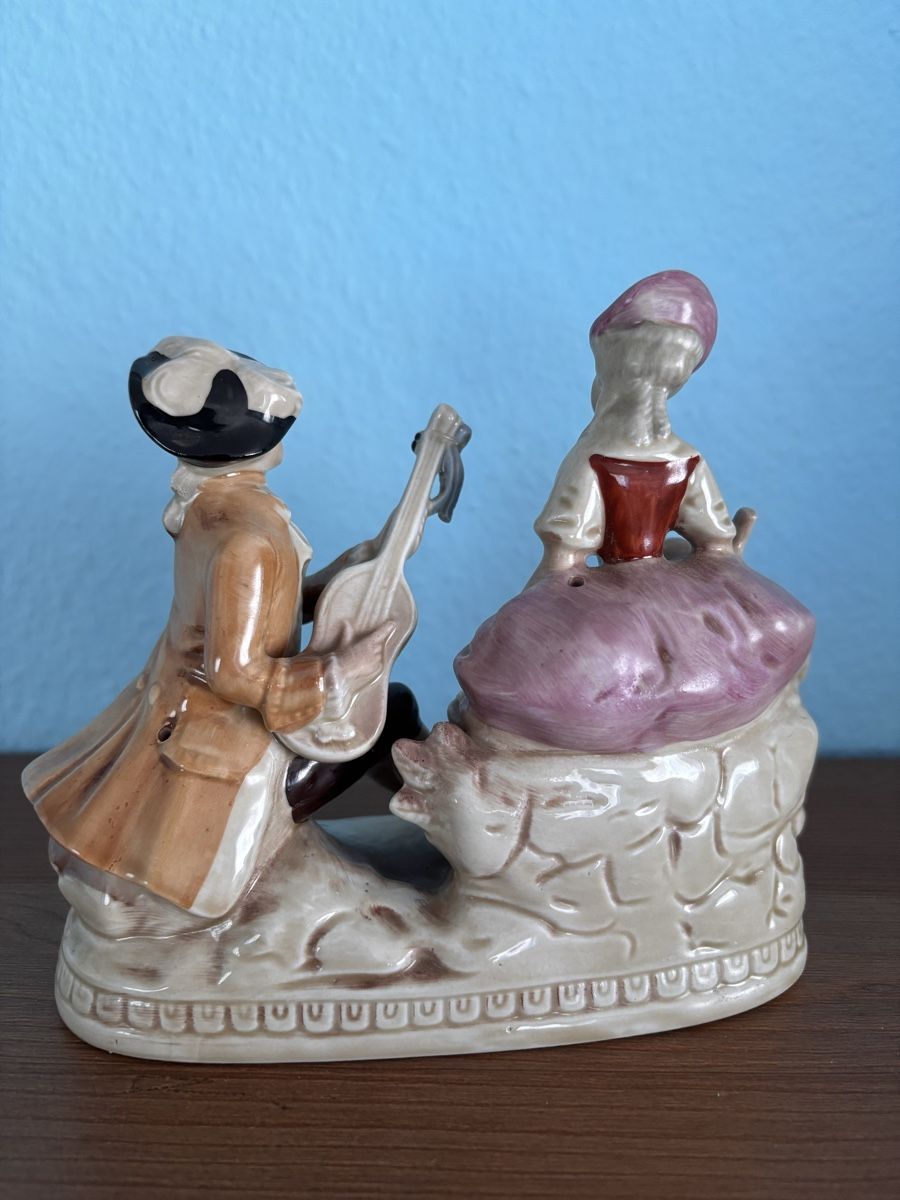Gräfenthal Porzellan Figur – Galantes Paar mit Schaf & Laute (Neu ...