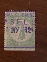 Seltene Stempel-Marke Bad St. Bahnen Basel 1904
