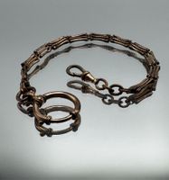Taschenuhrenkette mit zwei Karabinern, 26 cm Lang