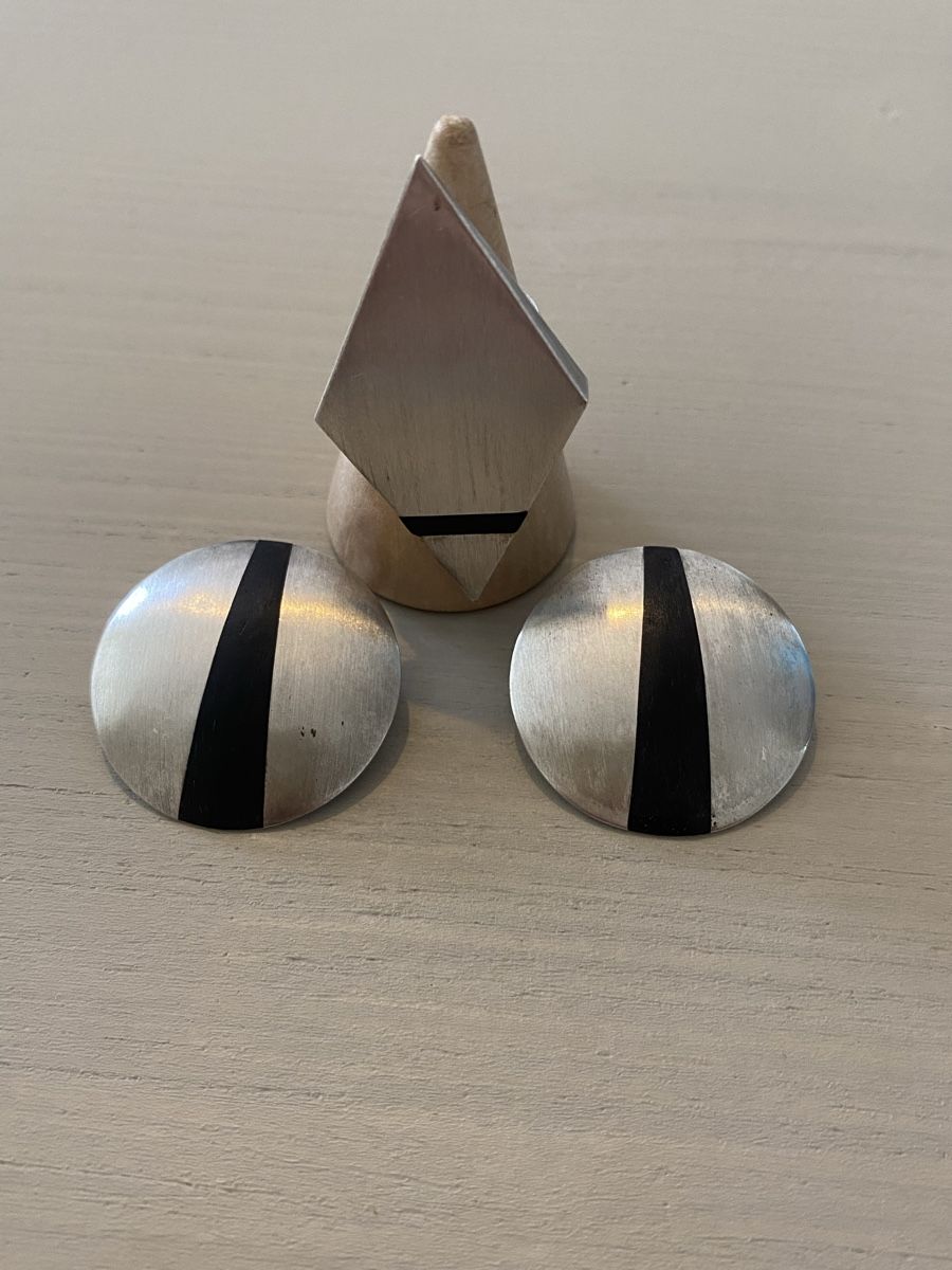 Orecchini pendenti & Orecchini a lobo: Damen Ohrclips & Ring Sterlingsilber 925 – Usato da Birr venduto da Vintage-Liebhaber