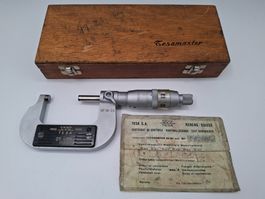 Micrometer TESA 25-50 mm avec certificat Swiss - Set complet