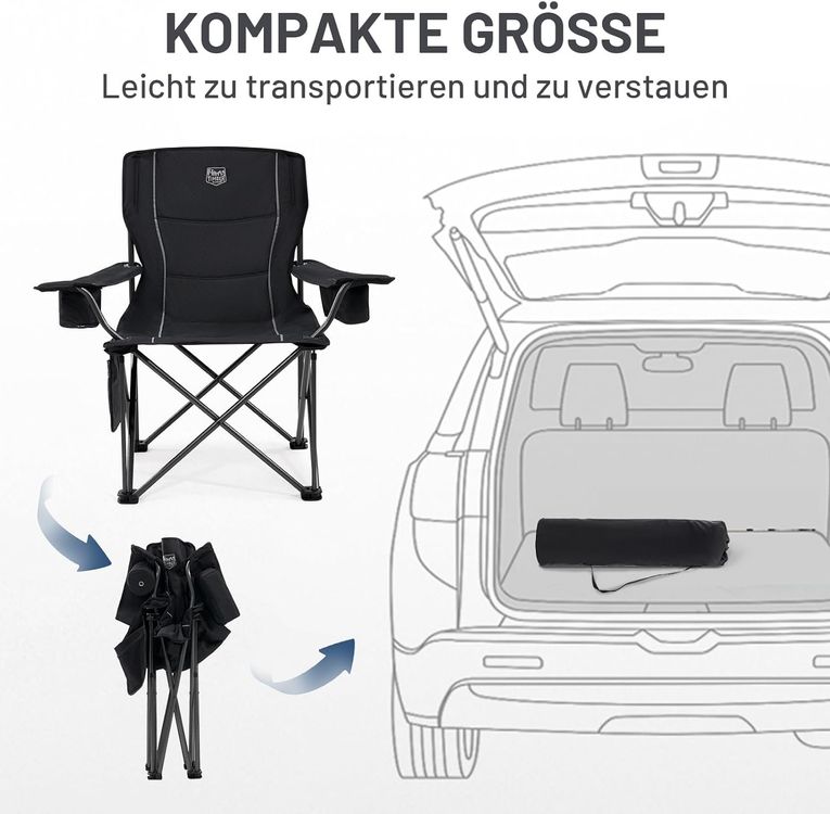 Stühle: XXL Campingstuhl Faltbar Bequem Gepolster Klappstuhl Sessel – Neu und originalverpackt aus Herisau von NexCart 7