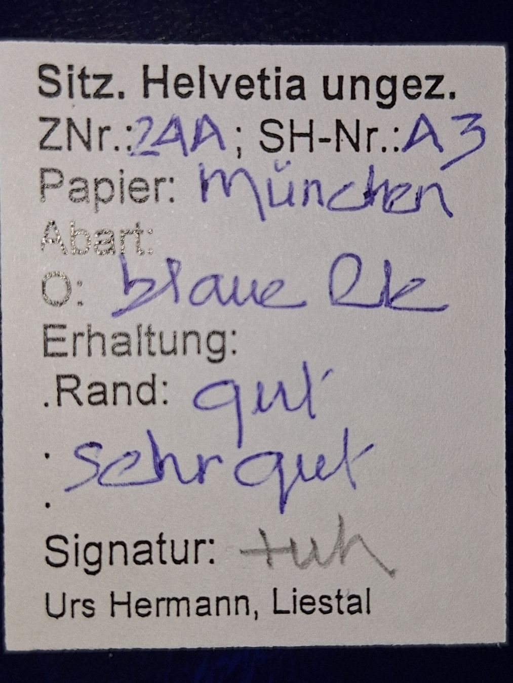 Tutti i francobolli: Strubel 24A3 mit Befund Kat. 240.- – Usato da Balgach venduto da SIMEON27 2