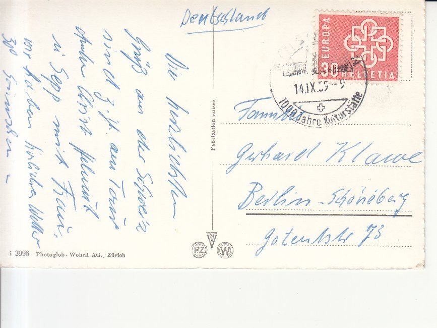 Ansichtskarten: Einsiedeln 1959 – Gebraucht aus Bürglen TG von StampGraf 1